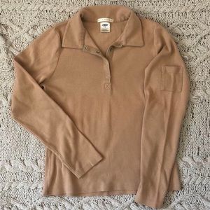 Tan Y2K Long Sleeve Top